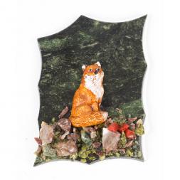 Магнит &amp;quot;Лиса сидит&amp;quot; змеевик