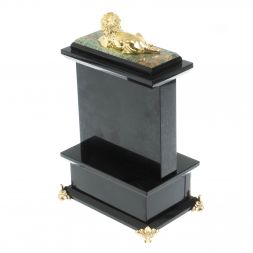 Часы "Лев" с ящиком камень березит 16х11х24 см