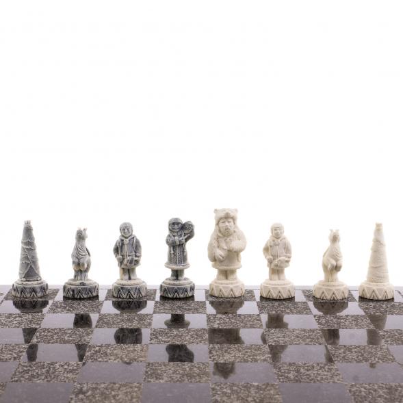 Шахматы &amp;quot;Северные народы&amp;quot; доска 40х40 см с гравировкой 124742
