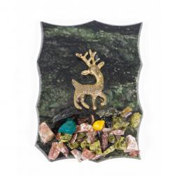 Сувенирный магнит "Серебряное копытце" камень змеевик