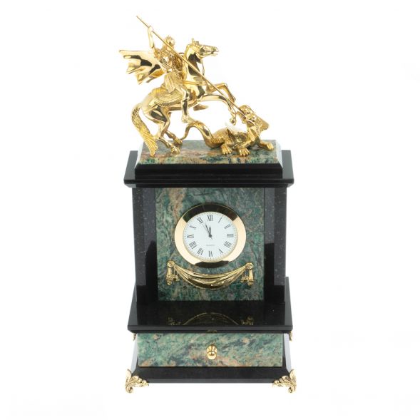 Часы &amp;quot;Георгий Победоносец&amp;quot; c ящиком камень березит 128432