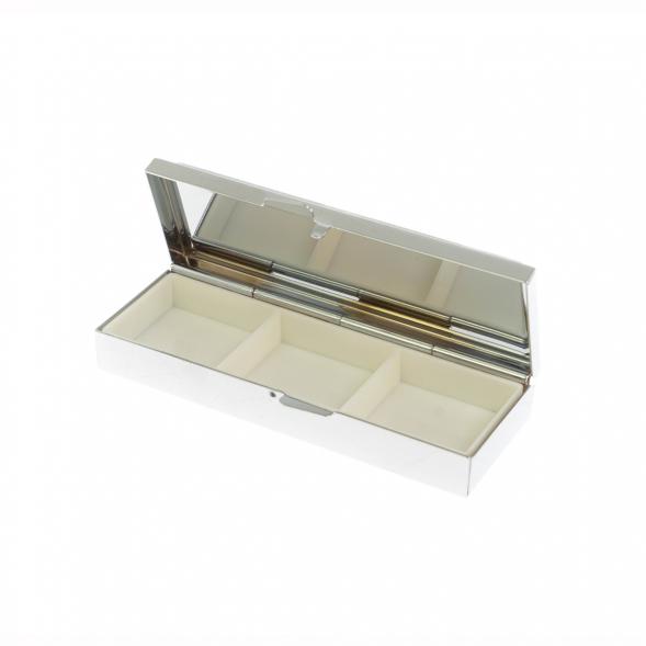 Таблетница на 3 отделения камень офит цвет серебро 130049