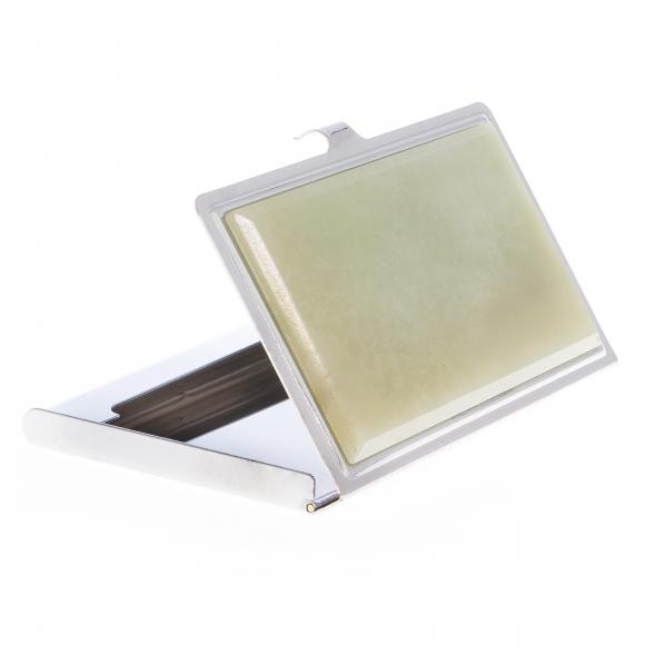 Карманная визитница с белым нефритом цвет серебро 122264