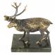 Бронзовая статуэтка &amp;quot;Северный олень&amp;quot; на подставке из камня змеевик 123507