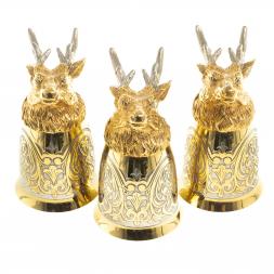 Подарочный набор &amp;quot;Олень&amp;quot; тарелка и 3 стопки перевертыша Златоуст