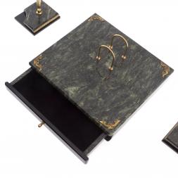 Письменный набор &amp;quot;Цезарь&amp;quot; с бюваром камень змеевик