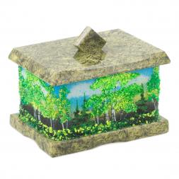 Шкатулка змеевик малая "Лето" 9х6,5х7,5 см