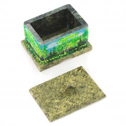 Шкатулка змеевик малая "Лето" 9х6,5х7,5 см