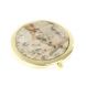 Зеркало карманное круглое из камня амазонит дымчатый кварц цвет золото 127806