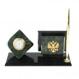 Мини-набор Куб с визитницей из змеевика