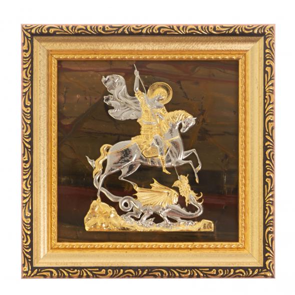 Панно &amp;quot;Георгий Победоносец&amp;quot; яшма багет 119600