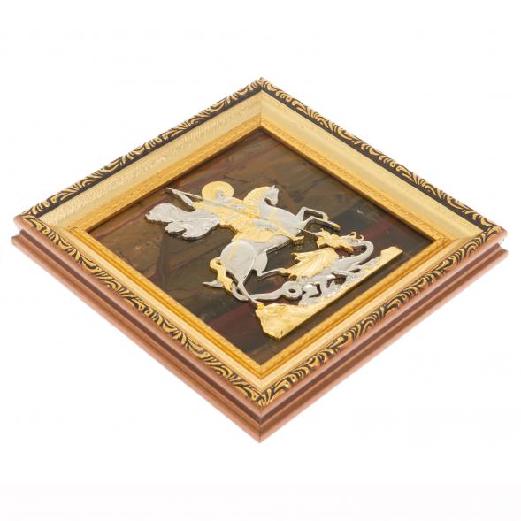 Панно &amp;quot;Георгий Победоносец&amp;quot; яшма багет 119600