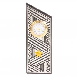 Часы "Погон генерал" цвет серебро камень змеевик треугольные