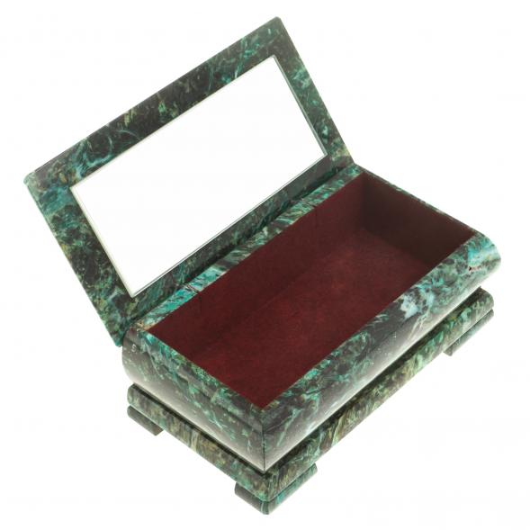 Шкатулка с иллюстрацией &amp;quot;Стая волков&amp;quot; камень змеевик 17,5х9,5х7,5 см 124037