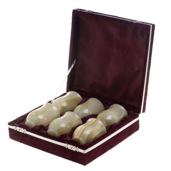 Набор стопок 60 мл 6 шт камень оникс 5,3х7 см (2х3) в футляре 124670