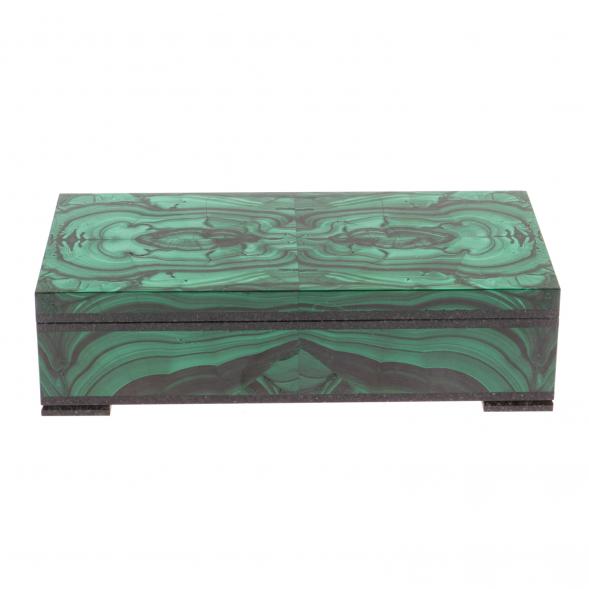 Шкатулка Купюрница из малахита 18х9х5 см 126557