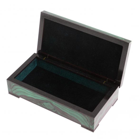 Шкатулка Купюрница из малахита 18х9х5 см 126557