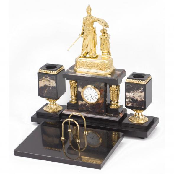 Письменный прибор &amp;quot;Россия&amp;quot; из бронзы и камня 117835