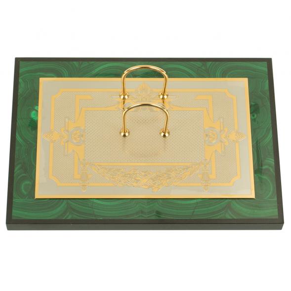 Настольный набор &amp;quot;Орел&amp;quot; малахит и долерит 119145