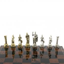 Шахматы &amp;quot;Древний Рим&amp;quot; доска из обсидиана 40х40 см