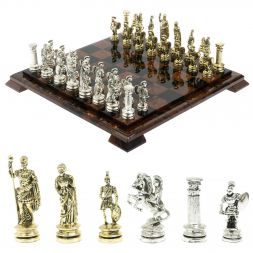 Шахматы &amp;quot;Древний Рим&amp;quot; доска из обсидиана 40х40 см