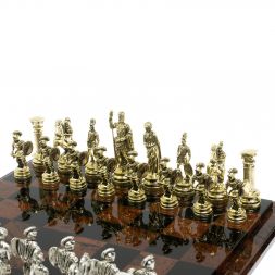 Шахматы &amp;quot;Древний Рим&amp;quot; доска из обсидиана 40х40 см