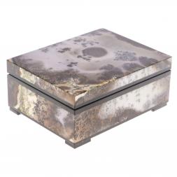 Каменная шкатулка из агата 10,5х7х4,5 см