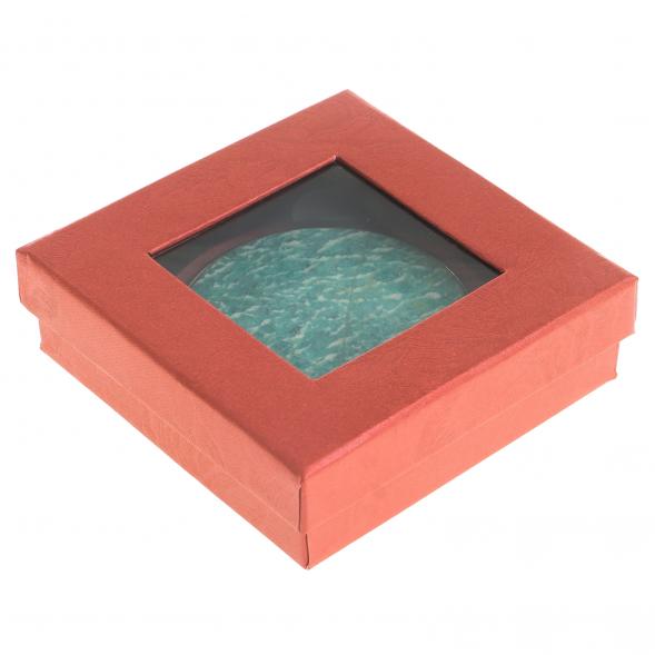 Зеркало круглое из камня амазонит цвет серебро 122783