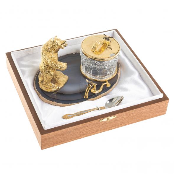 Медовница &amp;quot;Медведь&amp;quot; камень агат Златоуст 122844