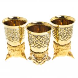 Подарочный набор &amp;quot;Рысь&amp;quot; тарелка и 3 стопки перевертыша Златоуст