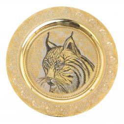 Подарочный набор &amp;quot;Рысь&amp;quot; тарелка и 3 стопки перевертыша Златоуст