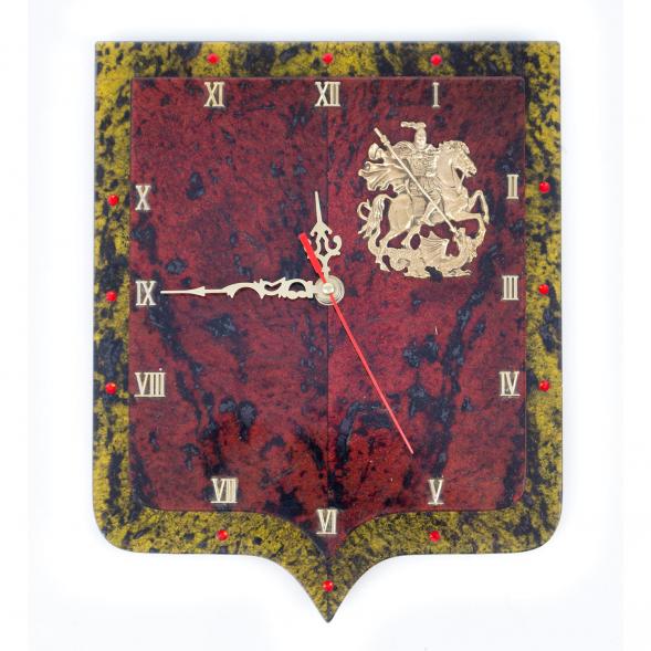 Настенные часы &amp;quot;Герб&amp;quot; бронза змеевик 117235