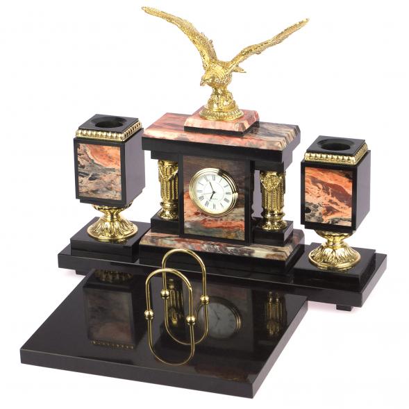 Письменный набор из яшмы с бронзой &amp;quot;Горный орел&amp;quot; 117836