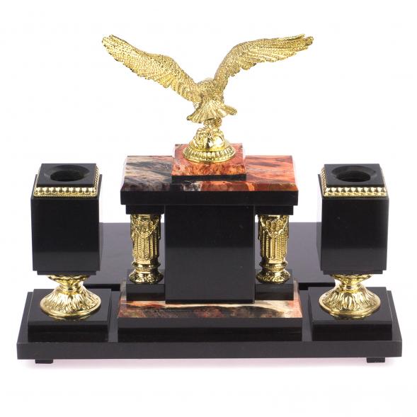 Письменный набор из яшмы с бронзой &amp;quot;Горный орел&amp;quot; 117836