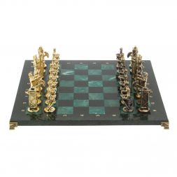 Шахматы сувенирные "Нефтяники" 44х44 см шабровский змеевик