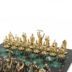 Шахматы сувенирные "Нефтяники" 44х44 см шабровский змеевик
