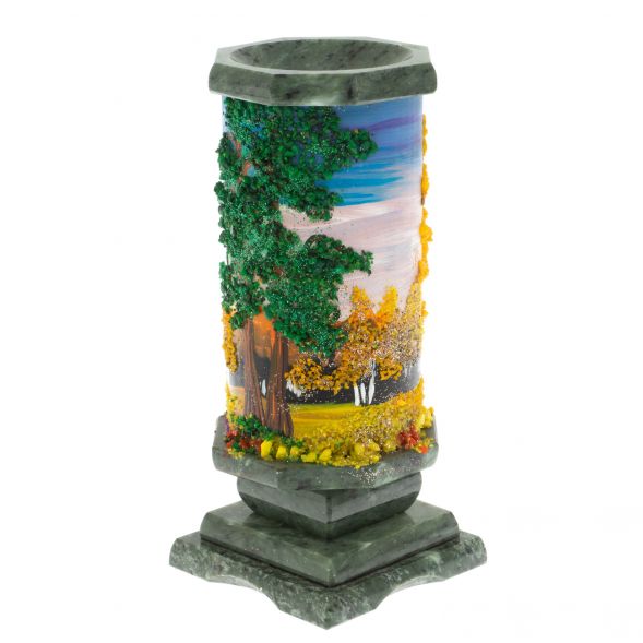 Ваза &amp;quot;Осень&amp;quot; из змеевика 8х8х17,5 см 129331