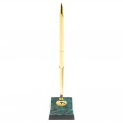 Подставка под ручку из темно-зеленого змеевика 5х5х22 см