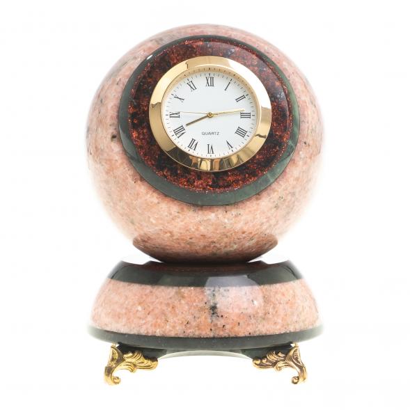 Сувенирные часы &amp;quot;Шар Антистресс&amp;quot; розовый мрамор 9х9х14 см 123604