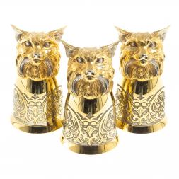 Подарочный набор &amp;quot;Рысь&amp;quot; фляжка и 3 стопки перевертыша Златоуст