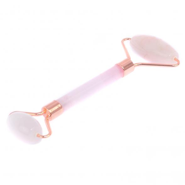 Подарочный набор роликовый массажер и скребок гуаша из розового оникса 125650