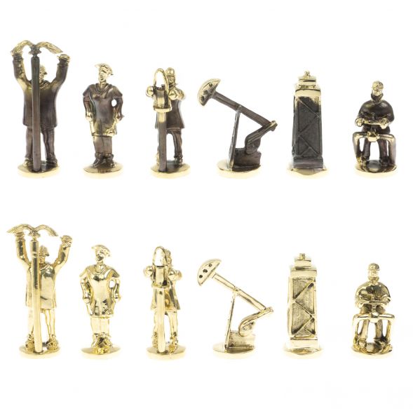 Шахматы настольные &amp;quot;Нефтяники&amp;quot; 44х44 см змеевик 127410