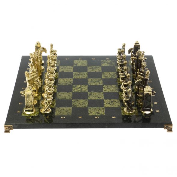 Шахматы настольные &amp;quot;Нефтяники&amp;quot; 44х44 см змеевик 127410