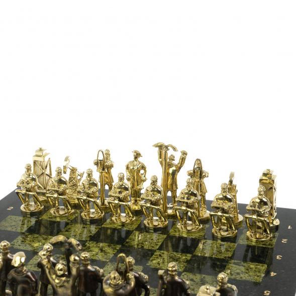 Шахматы настольные &amp;quot;Нефтяники&amp;quot; 44х44 см змеевик 127410