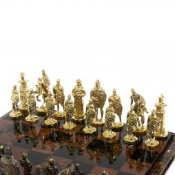 Шахматы &amp;quot;Богатыри&amp;quot; фигуры бронза доска 40х40 см из обсидиана