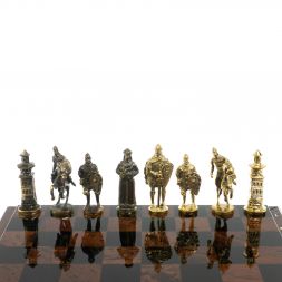 Шахматы &amp;quot;Богатыри&amp;quot; фигуры бронза доска 40х40 см из обсидиана