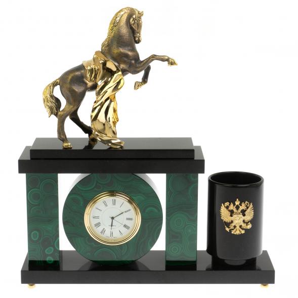 Настольный мини- набор из малахита &amp;quot;Конь с попоной&amp;quot; 129532