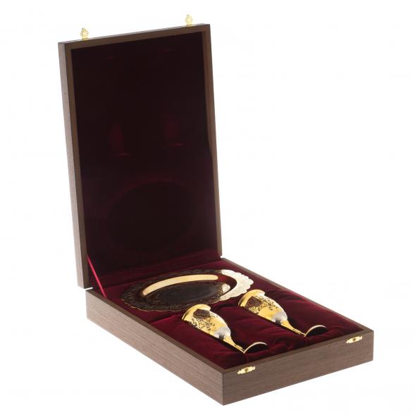 Набор две рюмки на подносе &amp;quot;Селедочница&amp;quot; Златоуст 122269