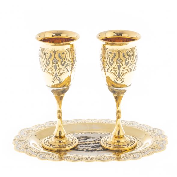 Набор две рюмки на подносе &amp;quot;Селедочница&amp;quot; Златоуст 122269