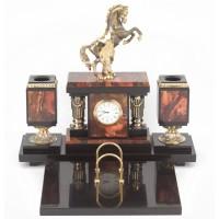 Настольный набор &amp;quot;Вздыбленный конь&amp;quot; бронза яшма 117838